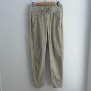 Athleta Tan Track Pants with Lightweight Fabric and Tapered Legs